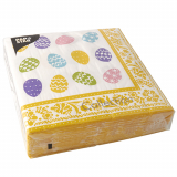 50 Servietten, 3-lagig 1/4-Falz 40 cm x 40 cm Coloured Eggs