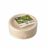 50 Teller, Zuckerrohr pure ungeteilt Ø 15 cm · 2 cm natur