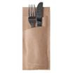 520 Bestecktaschen 20 cm x 8,5 cm natur inkl. weißer Serviette 33 x 33 cm 2-lag.