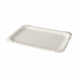 12 Teller, Pappe pure eckig 13 cm x 20 cm weiss