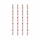 100 Trinkhalme, Papier Ø 6 mm · 20 cm Heart