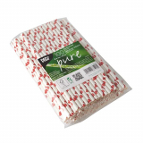 100 Trinkhalme, Papier Ø 6 mm · 20 cm Heart