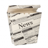 50 Pommes-Frites-Schütte, Pappe 4,3 cm x 14,5 cm x 11 cm Newsprint mit Klappdeckel