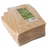 50 Pommes-Frites-Schütte, Pappe pure 4,3 cm x 14,5 cm x 11 cm braun mit Klappdeckel