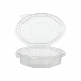 50 Verpackungsbecher mit Klappdeckeln, PP 8-eckig 250 ml 2,8 cm x 11 cm x 11 cm transparent