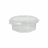 50 Verpackungsbecher mit Klappdeckeln, PP 8-eckig 375 ml 4,2 cm x 11 cm x 11 cm transparent