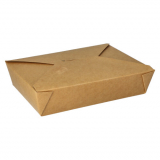 50 Lunchboxen, Pappe pure 1500 ml 4,8 cm x 14 cm x 19,5 cm braun