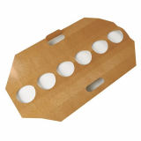 30 Tragetabletts, Pappe pure 12 cm x 9,5 cm x 62 cm braun für 6 Trinkbecher