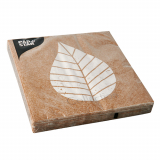 20 Servietten, 3-lagig 1/4-Falz 33 cm x 33 cm natur Graphic Leaves