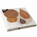20 Servietten, 3-lagig 1/4-Falz 40 cm x 40 cm natur Graphic Leaves