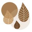 20 Servietten, 3-lagig 1/4-Falz 40 cm x 40 cm natur Graphic Leaves