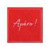 20 Servietten, 3-lagig 1/4-Falz 25 cm x 25 cm rot Apero