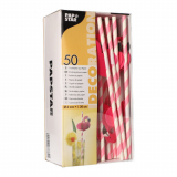 50 Trinkhalme, Papier Ø 6 mm · 20 cm pink Flamingo
