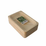 50 Fingerfood - Teller, Holz pure eckig 19,5 cm x 14 cm