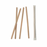 1000 Rührstäbchen, Holz pure 14 cm x 6 mm einzeln gehüllt