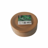 100 Teller, Pappe pure rund Ø 19 cm braun