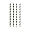 100 Trinkhalme, Papier Ø 6 mm · 24 cm schwarz/weiss Stripes