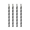 100 Trinkhalme mit Löffel, Papier Ø 8 mm · 20 cm schwarz/weiss Stripes