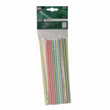25 Trinkhalme, Papier Ø 6 mm · 20 cm farbig sortiert Zig-Zag
