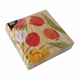 50 Servietten, 3-lagig 1/4-Falz 40 cm x 40 cm Blooming Tulips