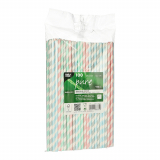 100 Trinkhalme, Papier Ø 6 mm · 22 cm farbig sortiert Stripes flexibel