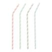 100 Trinkhalme, Papier Ø 6 mm · 22 cm farbig sortiert Stripes flexibel