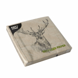 20 Servietten, 3-lagig 1/4-Falz 33 cm x 33 cm natur Deer aus recyceltem Papier