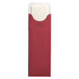 500 Bestecktaschen 23,5 cm x 7,3 cm bordeaux Lines inkl. weißer Serviette 40 x 40 cm 2-lag.