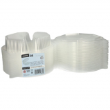 25 Menüboxen mit Klappdeckeln, PP 2-geteilt 5,9 cm x 21,5 cm x 21,5 cm transparent 8-eckig