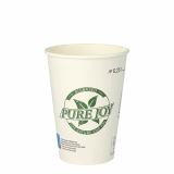 50 Trinkbecher, Pappe 0,25 l Ø 8 cm · 10,8 cm weiss Pure Joy
