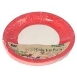 20 Teller, Pappe rund Ø 23 cm rot