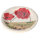 10 Teller, Pappe rund Ø 23 cm Poppy