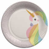 10 Teller, Pappe rund Ø 23 cm Unicorn