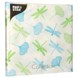 20 Servietten, 3-lagig 1/4-Falz 40 cm x 40 cm grün Ginko