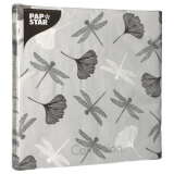 20 Servietten, 3-lagig 1/4-Falz 40 cm x 40 cm grau Ginko
