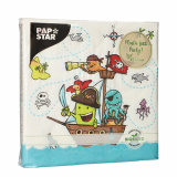 20 Servietten, 3-lagig 1/4-Falz 33 cm x 33 cm Pirate Crew