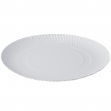 100 Teller, Pappe pure rund Ø 34 cm · 3 cm weiss
