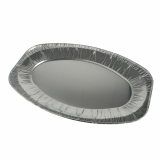 10 x  3 Servierplatten, Alu oval 43 cm x 29 cm