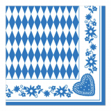 5 x  50 Servietten 1/4-Falz 40 cm x 40 cm Bayrisch Blau