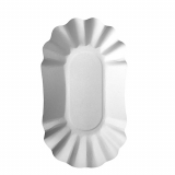 6 x  250 Schalen, Pappe pure oval 10,5 cm x 17,5 cm x 3 cm weiss