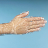 10 x  500 Handschuhe, PE transparent für Damen, M