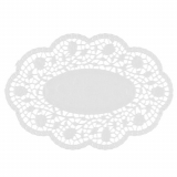 10 x  500 Mokkadeckchen oval 22 cm x 15 cm weiss