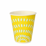20 x  100 Trinkbecher für Kaltgetränke, Pappe 0,3 l Ø 8,97 cm · 10 cm gelb