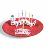 8 x  Halter für Geburtstagskerzen 6,5 cm x 15 cm Würmli mit 6 Kerzen