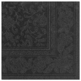 50 Servietten ROYAL Collection 1/4-Falz 40 cm x 40 cm schwarz Ornaments