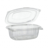 6 x  50 Feinkost- und Salatschalen mit Klappdeckeln, PLA pure 500 ml 6,4 cm x 16,1 cm x 13,2 cm glasklar