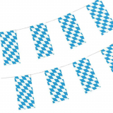 5 x  Flaggenkette, Papier 10 m Bayrisch Blau schwer entflammbar