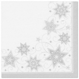 5 x  50 Servietten ROYAL Collection 1/4-Falz 48 cm x 48 cm weiss Just Stars