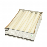 30 Leuchterkerzen Ø 2,2 cm · 24 cm weiss aus 100 % Stearin