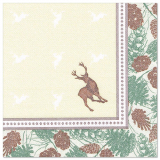 50 Servietten ROYAL Collection 1/4-Falz 40 cm x 40 cm Majestic Deer